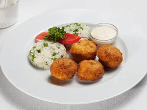 Rántott gombafejek, tartármártással